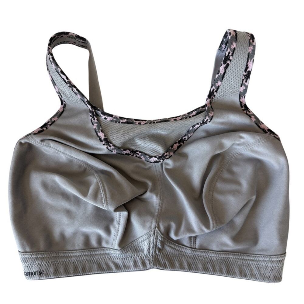Glamorise No Bounce Medium Support Full Figure Gray Sports Bra WireFree Size 36G
